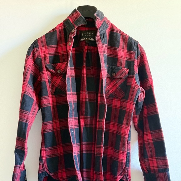 3/$18 Jachs NewYork Men’s/Boys/Unisex Red and Black Plaid Button-Up Shirt M - Picture 5 of 5